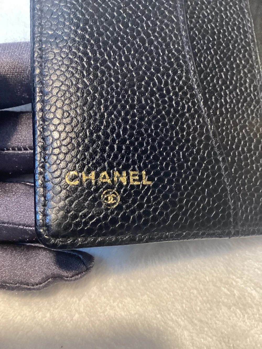 Chanel Black Caviar CC Timeless CC Ring Mini Agenda Planner